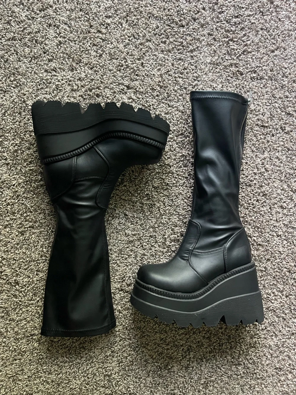 Demonia Shaker-65 WC Knee High Platform Boots